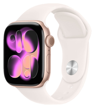 APPLE Watch Series 11 GPS, 42mm, Aluminium roségold mit Sportarmband, hellrosa - M/L