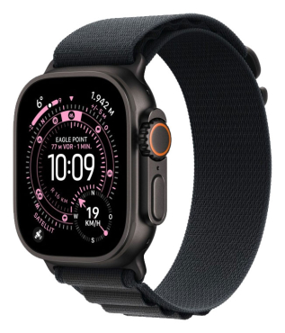 APPLE Watch Ultra 3 GPS + Cellular, 49mm, Titan schwarz mit Alpine Loop, schwarz - Large