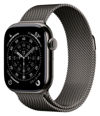 APPLE Watch Series 11 GPS + Cellular, 42mm, Titan schiefer mit Milanaise Armband, schiefer