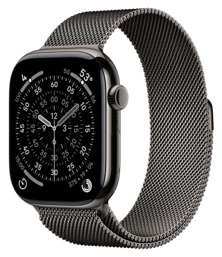 APPLE Watch Series 11 GPS + Cellular, 46mm, Titan schiefer mit Milanaise Armband, schiefer - M/L