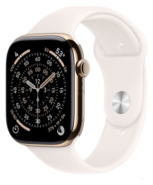 APPLE Watch Series 11 GPS + Cellular, 46mm, Titan gold mit Sportarmband, hellrosa - M/L