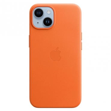 APPLE iPhone 14 Leder Case mit MagSafe, orange
