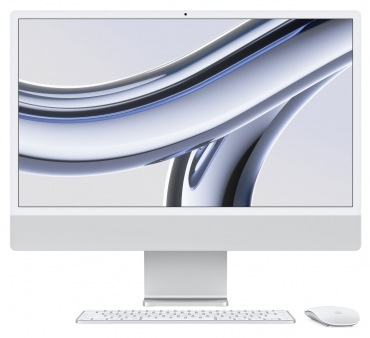 APPLE iMac 24" M3, 8C CPU, 8C GPU, 8GB, 256GB, MK, MM, silber