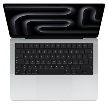 APPLE MacBook Pro 14" M3, 8C CPU, 10C GPU, 8GB, 512GB, 70W, silber