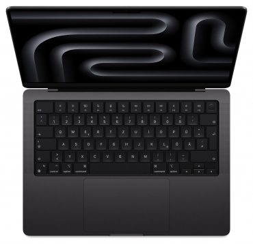 APPLE MacBook Pro 14" M3 Max, 14C CPU, 30C GPU, 36GB, 1TB, 96W, space schwarz