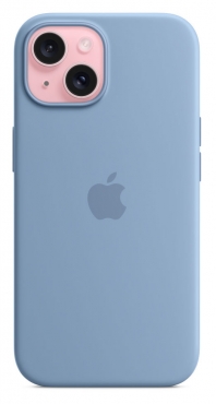APPLE iPhone 15 Silikon Case mit MagSafe - Winterblau