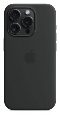 APPLE iPhone 15 Pro Silikon Case mit MagSafe - Schwarz