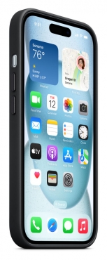 APPLE iPhone 15 Feingewebe Case mit MagSafe - Schwarz
