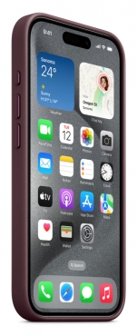 APPLE iPhone 15 Pro Feingewebe Case mit MagSafe - Mulberry