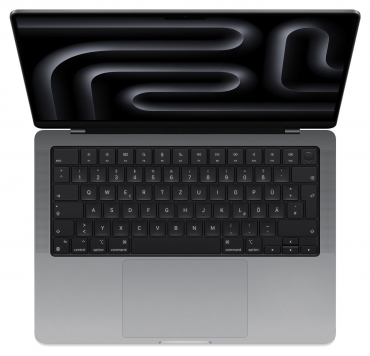 APPLE MacBook Pro 14" M3, 8C CPU, 10C GPU, 8GB, 512GB, 70W, space grau