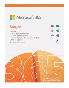 MICROSOFT 365 Single, 1-Jahres-Lizenz, Mac/Windows/iOS/Android (Download)