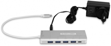 LMP USB-C Hub, 7-Port, USB-A & USB-C, silber