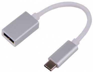 LMP USB-C zu USB-A Adapter, 15cm, silber