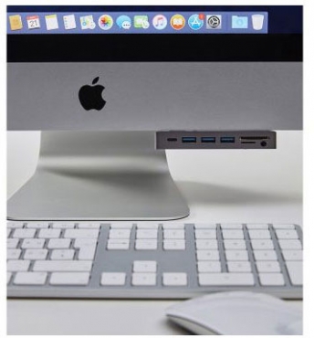 LMP USB-C Attach Dock Pro 4K 10-Port für iMac, space grau