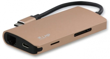LMP USB-C mini Dock 8-port, gold