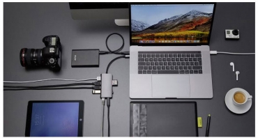 LMP USB-C mini Dock 8-port, spacegrau