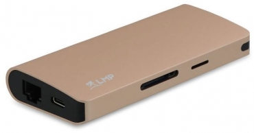 LMP USB-C Travel Dock 4K 9-port, gold