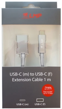 LMP USB-C Verlängerungskabel, 1m, silber