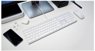 LMP kabelgebundene USB Tastatur silber, deutsch