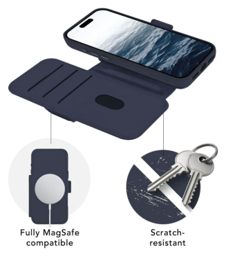 DBRAMANTE Lynge Magsafe ICON 2-in1 Folio Case für iPhone 18 Pro Max - Deep Water