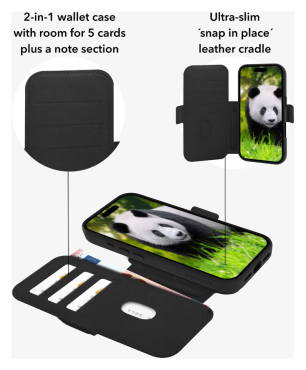 DBRAMANTE Lynge Magsafe Leder 2-in1 Folio Case für iPhone 18 Pro - Schwarz