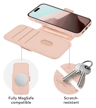DBRAMANTE Lynge Magsafe ICON 2-in1 Folio Case für iPhone 18 Pro - Pink Sand