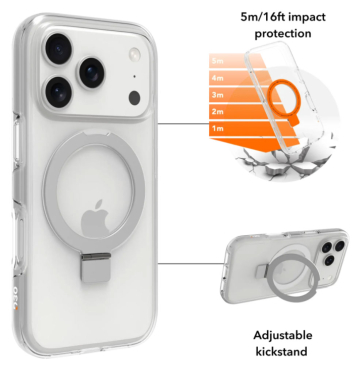 DBRAMANTE Iceland Ultra D3O MagSafe Kickstand für iPhone 18 Pro - Clear