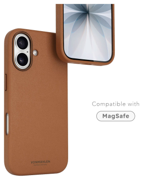 VONMÄHLEN Kunstleder-Folio für iPhone 17, MagSafe, braun