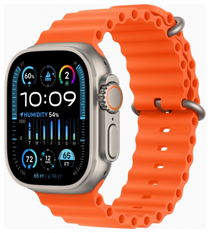 APPLE Apple Watch Ultra 2 GPS + Cellular, Titan, 49mm Ocean Armband, orange