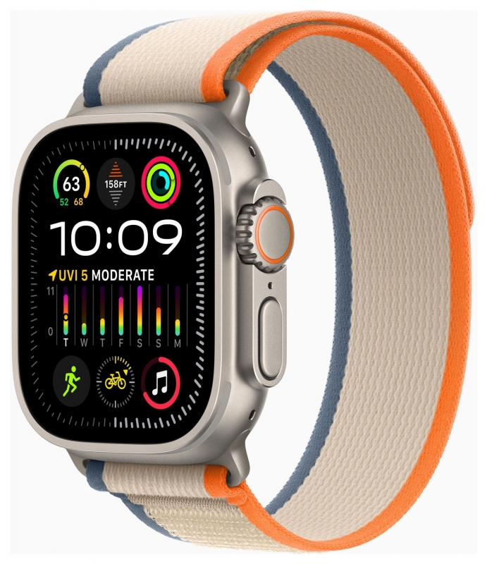 APPLE Apple Watch Ultra 2 GPS + Cellular, Titan, 49mm Trail Loop, orange/beige - S/M