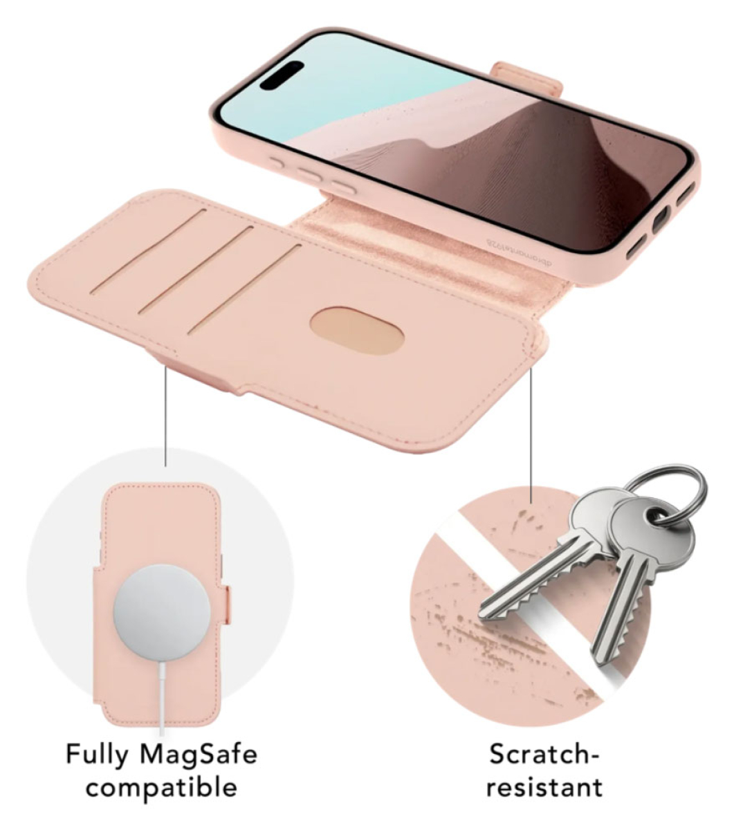 DBRAMANTE Lynge Magsafe ICON 2-in1 Folio Case für iPhone 18 Pro Max - Pink Sand