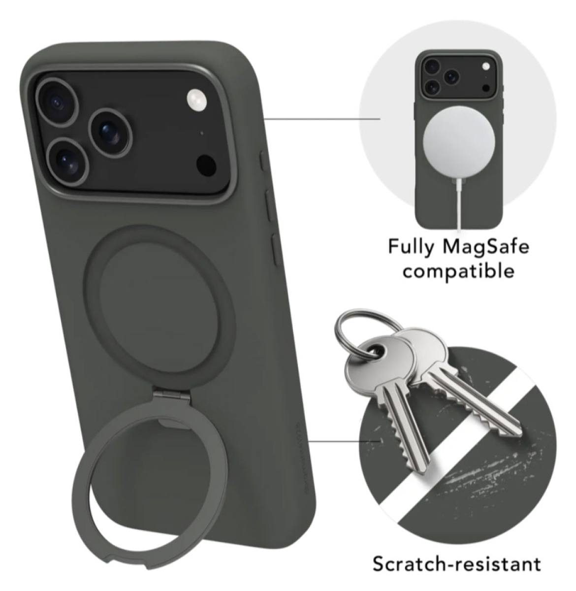 DBRAMANTE Roskilde MagSafe Kickstand ICON für iPhone 18 Pro - Forest Shadow