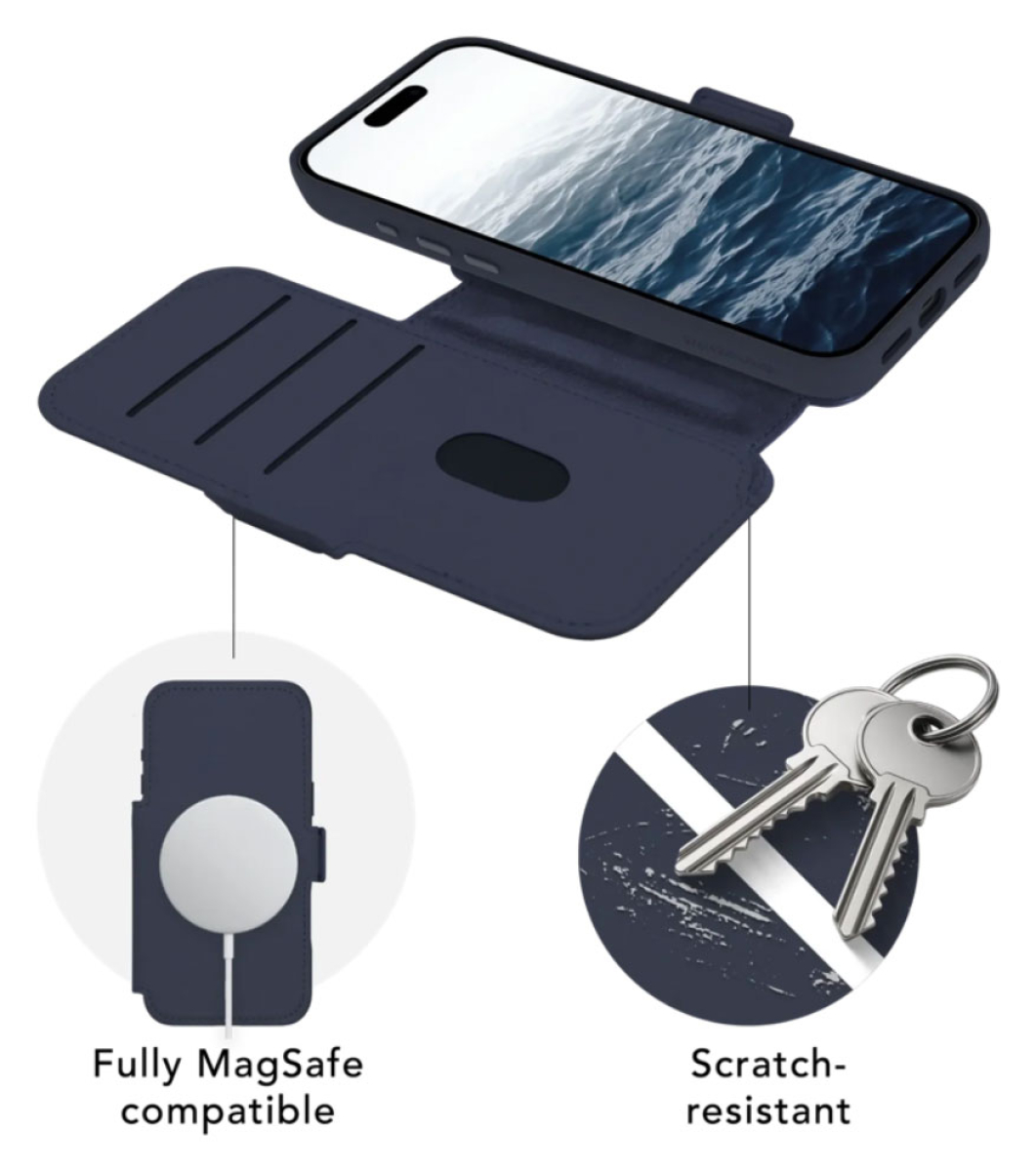 DBRAMANTE Lynge Magsafe ICON 2-in1 Folio Case für iPhone 18 Pro - Deep Water