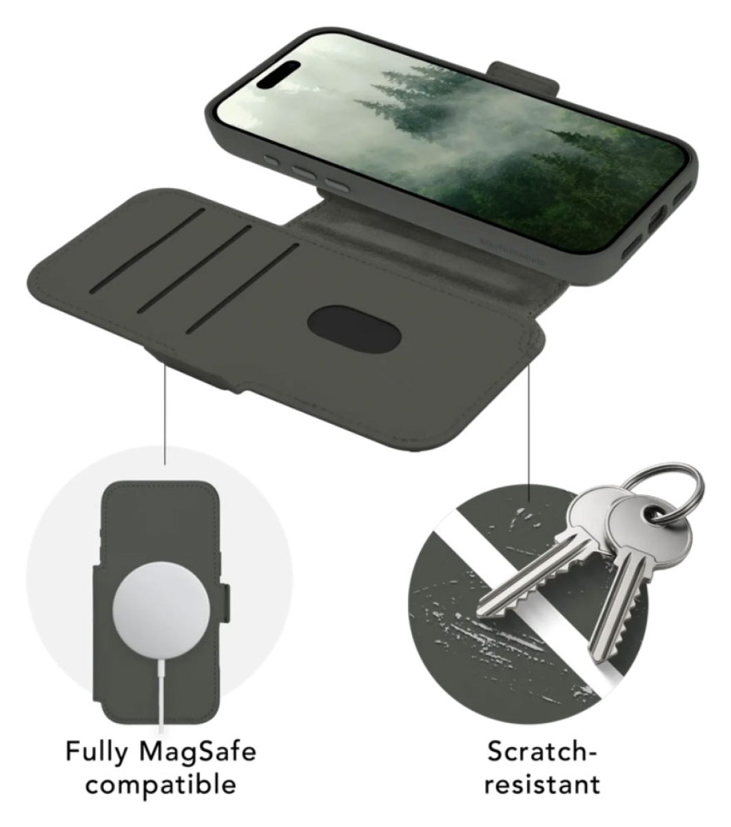 DBRAMANTE Lynge Magsafe ICON 2-in1 Folio Case für iPhone 18 Pro - Forest Shadow