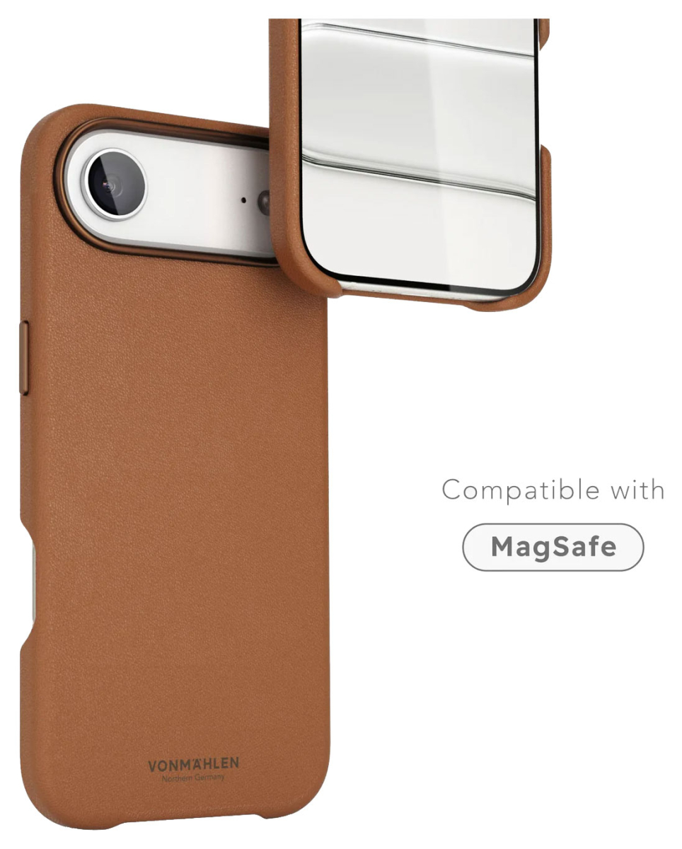 VONMÄHLEN Kunstleder-Folio für iPhone Air, MagSafe, braun