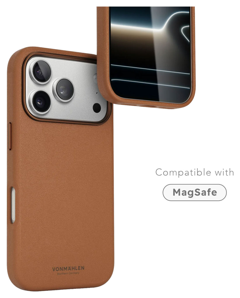 VONMÄHLEN Kunstleder-Folio für iPhone 17 Pro Max, MagSafe, braun