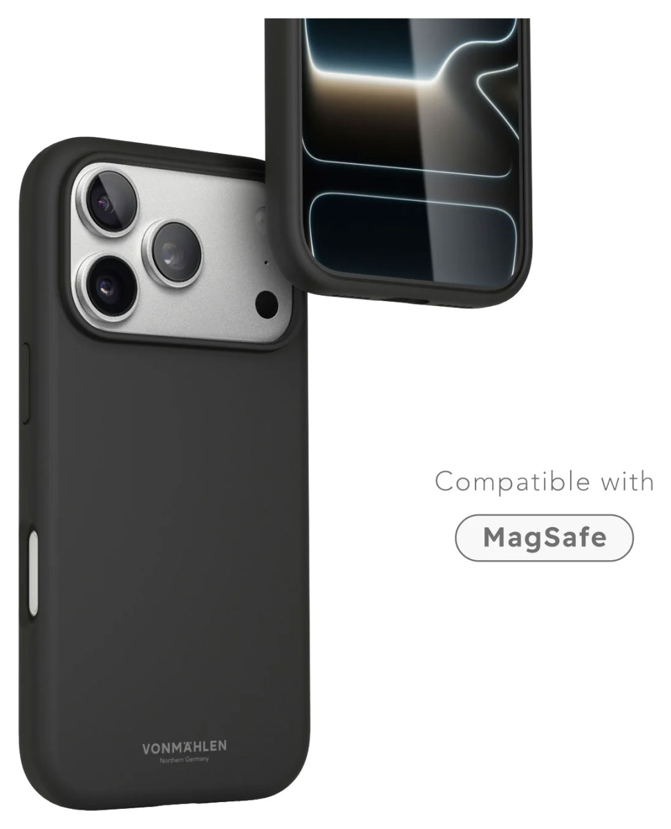 VONMÄHLEN Silikon-Case für iPhone 17 Pro Max, MagSafe, schwarz