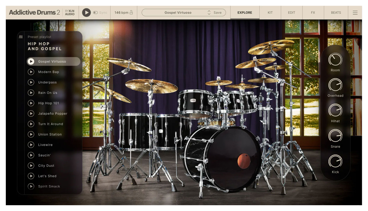 XLN AUDIO Addictive Drums 2: Hip Hop and Gospel Collection  (Download)