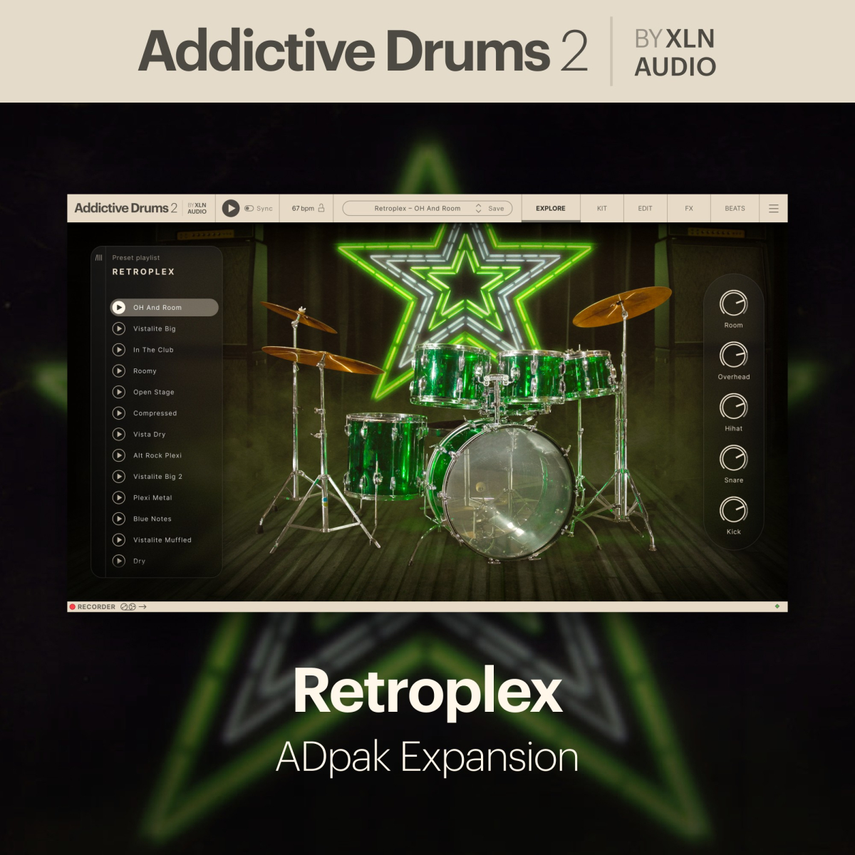 XLN AUDIO Addictive Drums 2: Retroplex ADpak (Download)