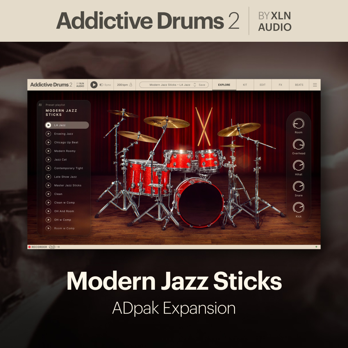 XLN AUDIO Addictive Drums 2: Modern Jazz Sticks ADpak (Download)