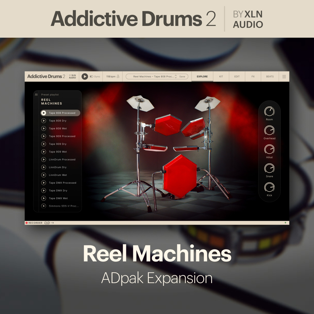 XLN AUDIO Addictive Drums 2: Reel Machines ADpak (Download)