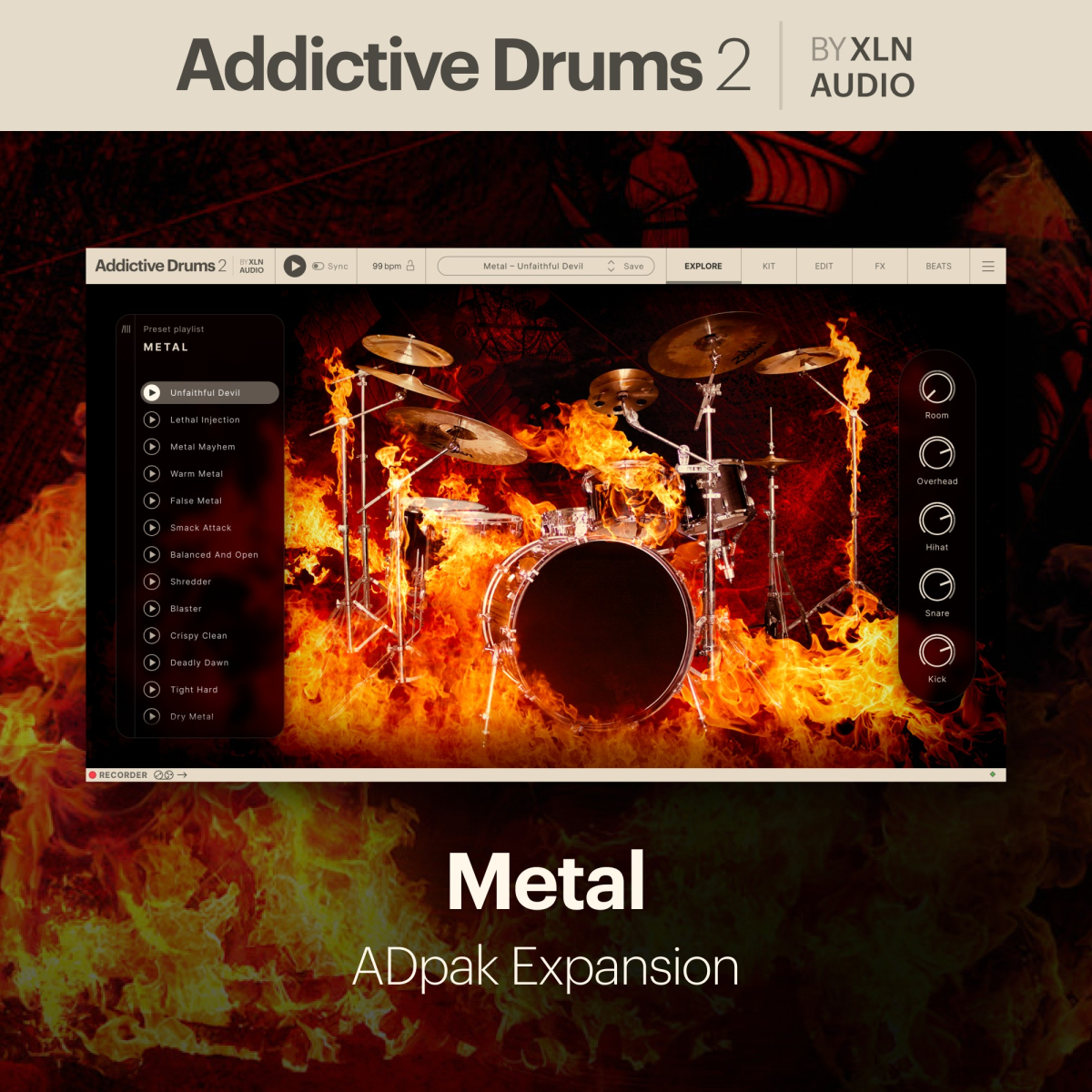 XLN AUDIO Addictive Drums 2: Metal ADpak (Download)