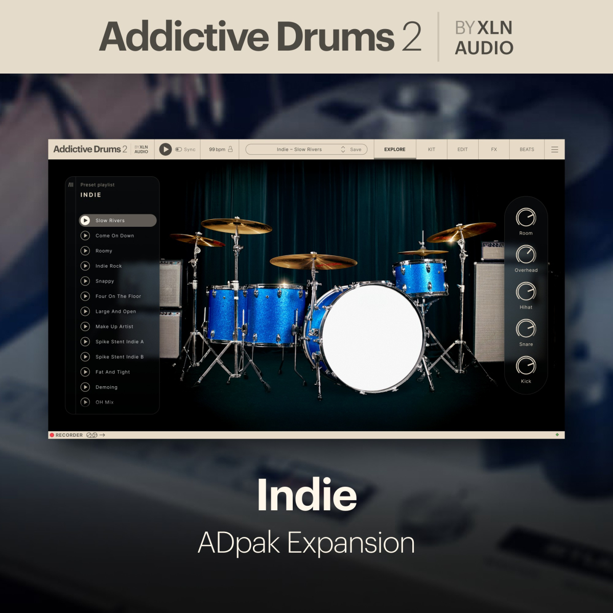XLN AUDIO Addictive Drums 2: Indie ADpak (Download)