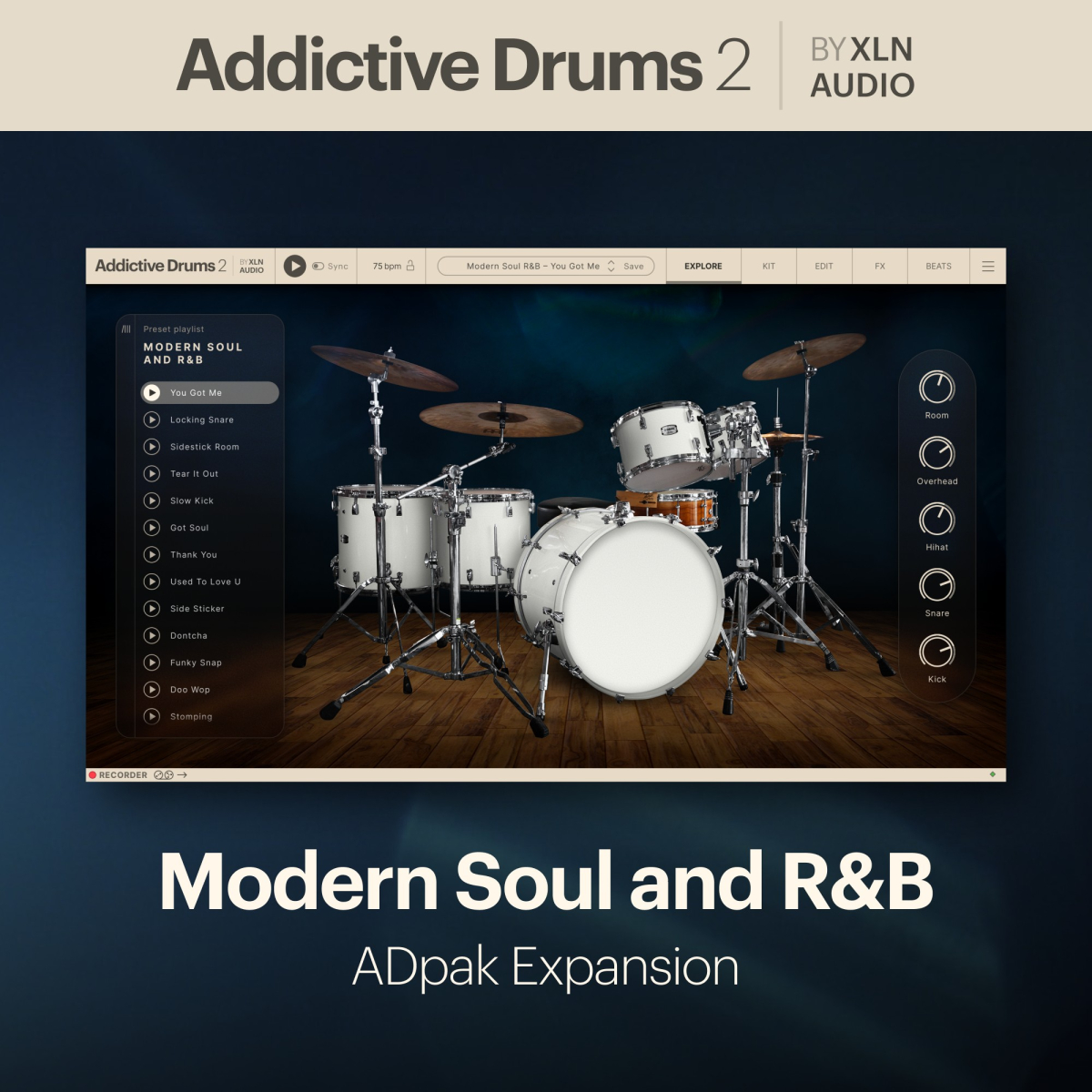 XLN AUDIO Addictive Drums 2: Modern Soul and R&B ADpak (Download)