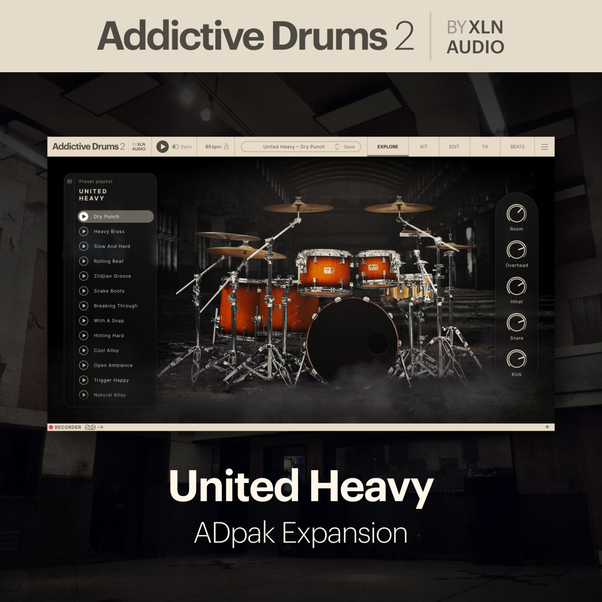 XLN AUDIO Addictive Drums 2: United Heavy ADpak (Download)
